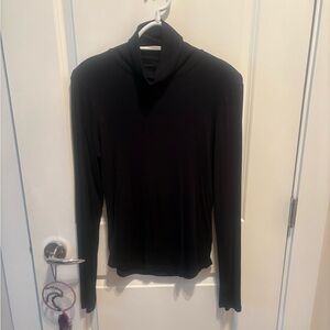 Sunday Best Black Long-Sleeve Turtleneck Top